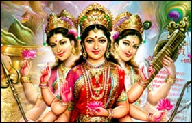 Tri Devi - Laxmi, Parvati, Saraswati